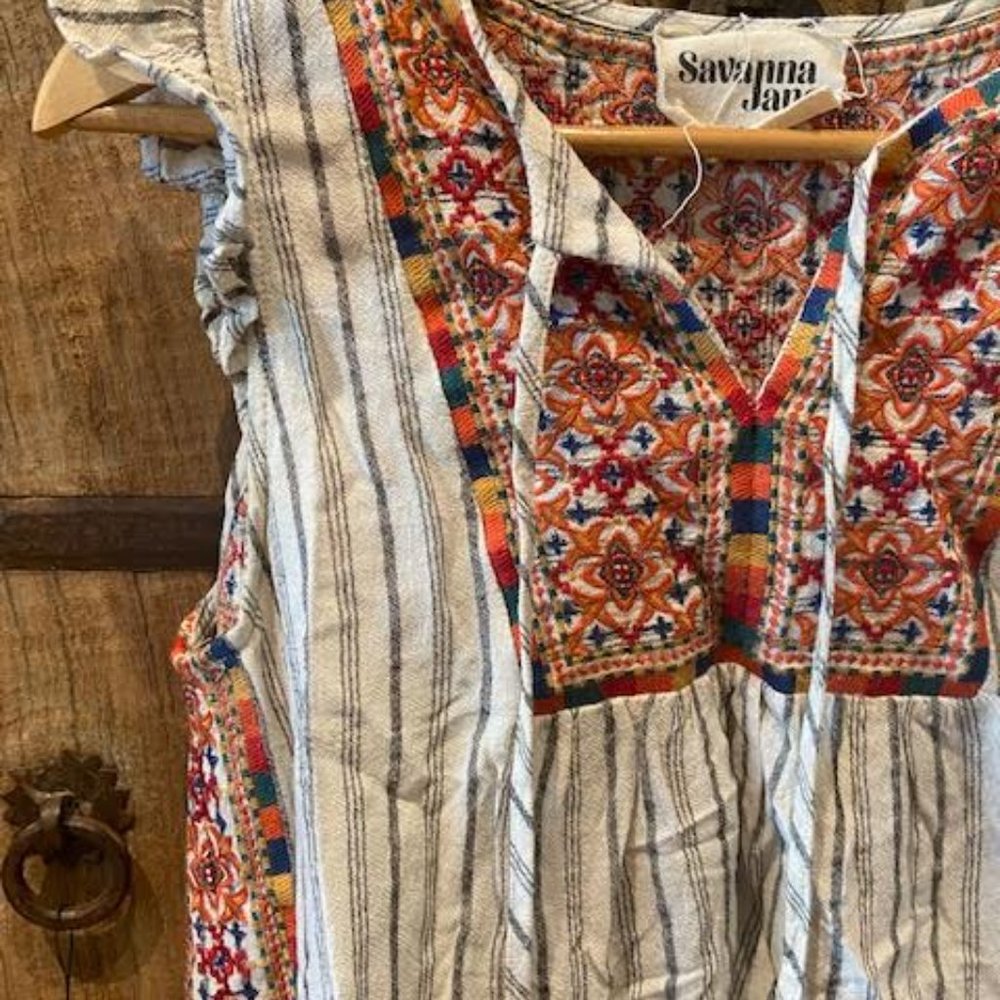 Multi-Color Embroidered Tank - Picture 2 of 4